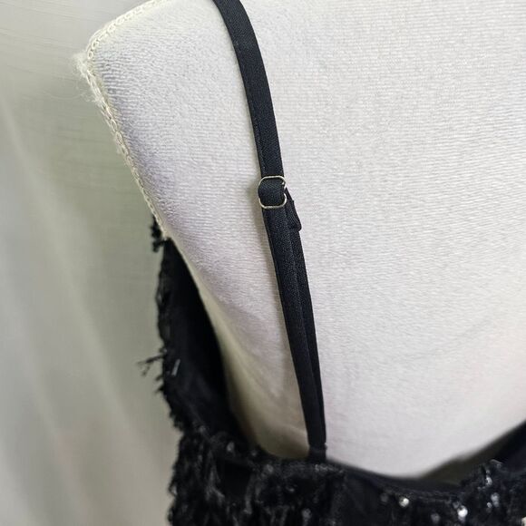 **SOLD** Black Sequin Fringe Party Dress Size XL - Picture 7 of 13